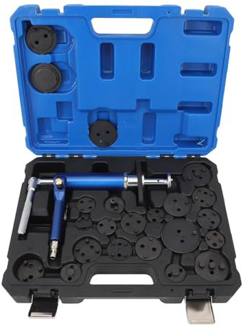 Akozon Kit de Herramienta de Compresión de Calibración de Freno Neumático 23pcs - Herramienta de Retroceso de Pistón de Freno de Disco de Aire y Herramienta de Viento con