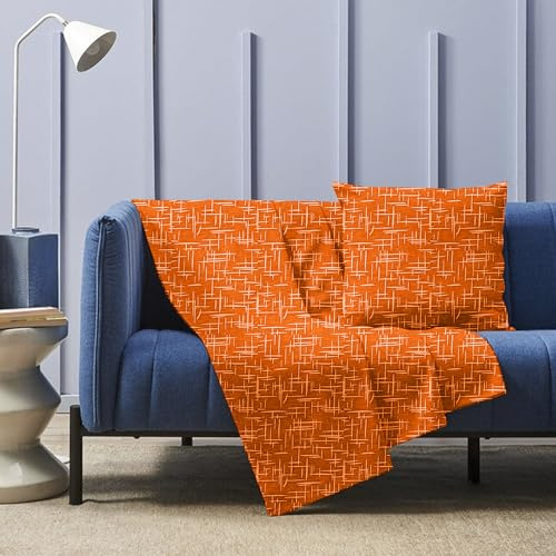 HABITA 33 HOME Plaid Canapé 250x280 cm – Jeté de Léger – Drap de Lit Printemps/Été – Grand Tissu de Protection pour Canapé et Lit (Orange Amalfi)