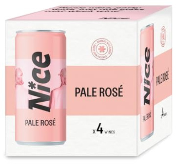 Nice Pale Rosé, French Wine in a Can, Dry, Pale, French Rosé from Languedoc, Hint of Strawberry, 4 x 187ml Canned Wine