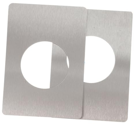 LIFKOME 2 piezas Placa Refuerzo Puerta Acero Inoxidable con Adhesivo Fuerte Reforzador Reparación Pomo Embellecedor Cerradura Resistente