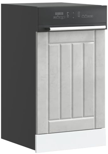 Frdhee Armario de cocina, para lavavajillas, hormigón gris, material de madera para espacios pequeños, cocina y lavandería