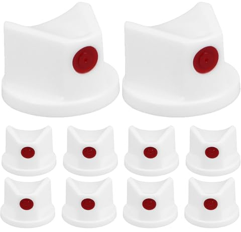 SUPVOX 10 Pcs White Spray Paint Nozzle Caps for Aerosol Cans, Plastic Spray Can Trigger with Waterproof Button, Suitable for Graffiti Art and Wood Painting Accessories