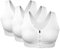 3 Pack Women's Sports Bra Zip Front Non Wired Comfy Post Surgery Bra with Removable Pads