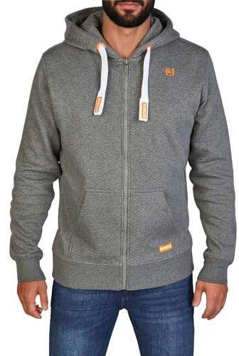 riverso sweatjacka herr med huva dragkedja regular fit RIVNoah huvjacka huvtröja brun röd blå svart grön grå beige S M L XL XXL 3XL 4XL 5XL, Grå Melange Standard 2 (23300), L
