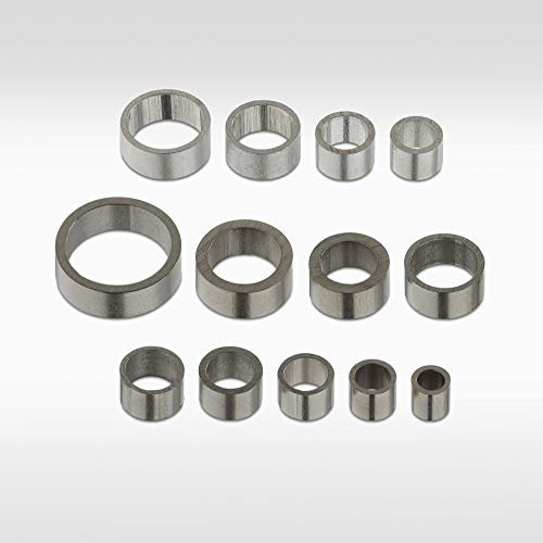 Distanzhülsen, Abstandshülsen | Set Länge 10 mm - Inhalt: 14 Hülsen (Länge 10 mm) aus Edelstahl oder Aluminium mit verschiedenen Durchmessern