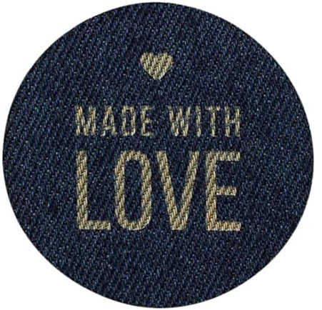 Mono Quick 0418x Handmade Jeans, Bügelbild, Patch, Made with Love Rund Label (04186 Made with Love)