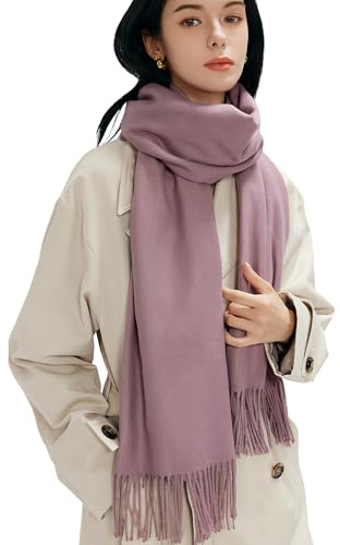 MaaMgic Sciarpa da donna calda invernale autunnale tinta unita in cotone con frange/quaglie, 20+ colori monocromatici Pashmina sciall e foulard per abito da sera stola sciarpa scialle invernale