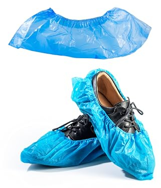 BEPER C206UTI006 Couvre-Chaussures jetables, Lot de 100 sachets emballés par Paire, Couvre-Chaussures imperméables et antidérapants, Bleu, Taille Unique