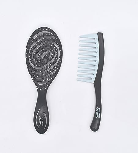 BETER - Ensemble brosse à cheveux et peigne Ocean - Kit démêlant écologique pour cheveux mouillés - Fabriqué à partir de plastique recyclé - Outils essentiels de soins capillaires - Pour des cheveux