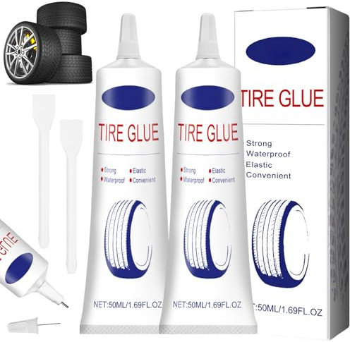 2 Stück Hochleistungs Reifendichtmittel Auto, Gummikleber, Reifenkleber für Auto, Motorrad & Fahrrad - Schnell und Zuverlässig, Wasserfest - Effektives Reifenreparatur für Risse, Löcher, Abblättern