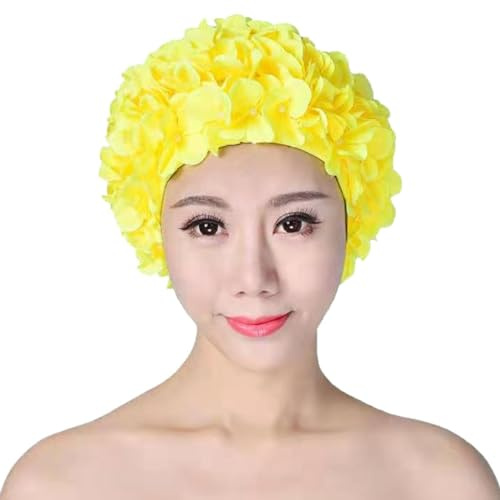 Berretti da nuoto da donna Nuoto - Eleganti cappelli floreali, cuffia da bagno con fiori da donna - cuffia da bagno turbante per capelli lunghi, cuffia da bagno berretti da bagno protezione per il cab
