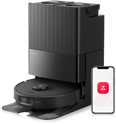 Roborock Qrevo Edge S5A Robot Vacuum and Mop, 18,500Pa, Zero-Tangling, DuoDivide Main Brush, FlexiArm Side Brush, Hot Water Mop Washing & Self-Cleaning, Warm Air Drying, Self-Emptying, Black