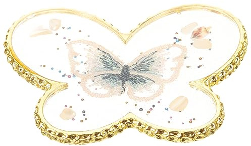 Palette de Nail Art en Résine, Plateau de Mélange Décoratif | Couleur Or, Texture Fine et Prise en Main Confortable, Usage Pratique pour Mélange et Présentation