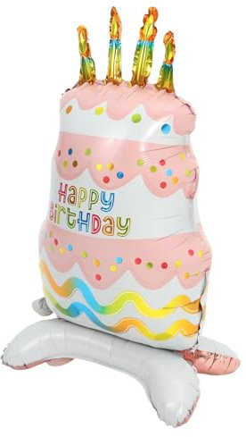 WESIEVYA Unique Cake Shape Aluminum Foil Balloon for Boys Birthday Happy Birthday Foil Balloon Decor