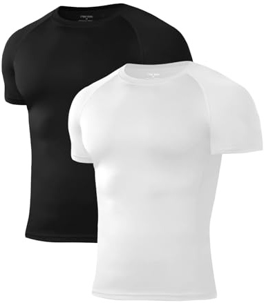 Niksa 1-pack kompressionströja herr, funktionell skjorta andas sportskjorta män kortärmad snabbtorkande löpartröjor gym tröja