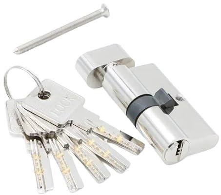 JIASHUNHE Bombin Cerradura Cilindro de Cerradura 55 60 65 70 75 80 85 90 mm Cilindro de Cerradura de Cobre Interior Dormitorio Sala de Estar Bloqueo de Llave de latón Cerraduras Antibumping(DC-90MM)