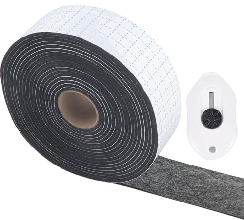 LongZYU Fieltro Adhesivo, Fieltro Adhesivo Muebles, Almohadillas Fieltro Muebles, Deslizadores de Fieltro para Sillas, Almohadillas de Fieltro Autoadhesivo, Gris (6m*5cm*3mm)