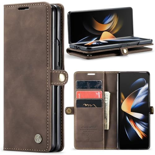 Phernykas Wallet Case for Samsung Galaxy Z Fold 4, Coffee