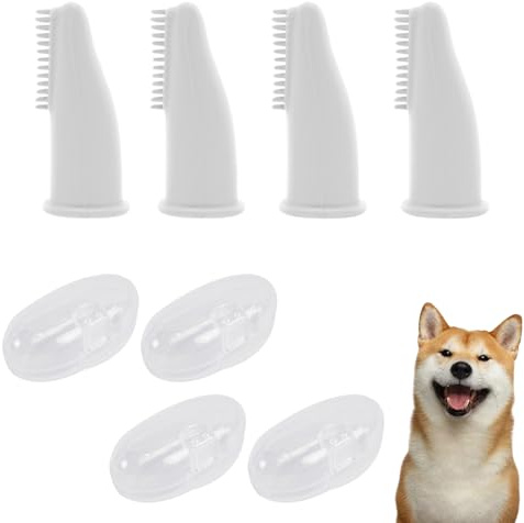 MUYAPAY 8 Pezzi Spazzolino per Cani Silicone Morbido, Spazzolino Cane,Spazzolinos da Denti Del Dito del Cane per Cani, Cuccioli, Gatti & Piccoli Animali Dentali Cura Dentale