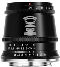 Camera Lens, Objetivo for fotografía de Retrato con Enfoque Manual APS-C de 17 mm f/1.4, Compatible con Sony E, Fuji X, Canon M, M43(35mm F1.4,Black,RF)