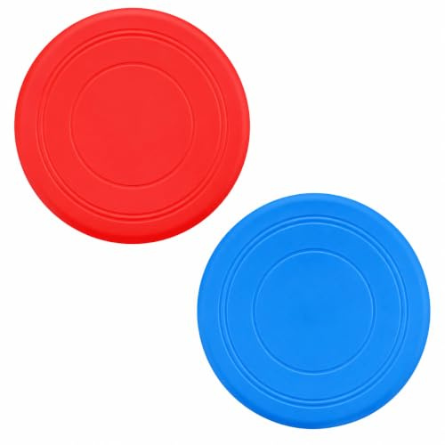 Dog Frisbee Toy 2PCS, Soft TPR Flying Disc for Dogs, Floating Rubber Frisbee Outdoor Pet Toy, Floating Disc Dog Exercise Toy for Fetch Training, Exercise, Beach Play and Interactive Activities