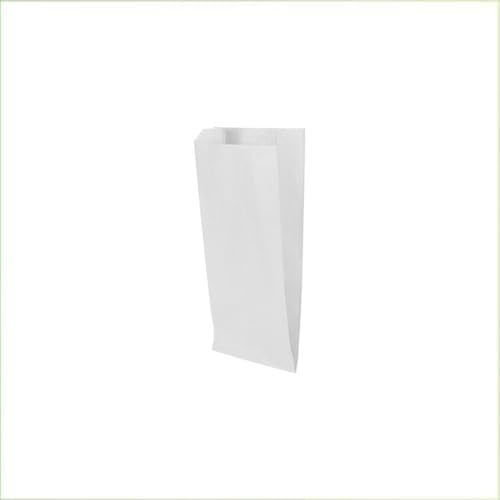 Palucart 1000 Sacchetti di Carta per Alimenti colore Bianco, misura 10x20 cm, Buste in carta Kraft per Trasporto di Cibi e Oggetti