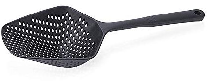 Heart Service 1PCS Plastic Scoop Colander with Long Handle Durable Drain Strainer Slotted Spoon Kitchen Gadget Cooking Tool Black