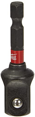 Milwaukee Shockwave 4932471827, Socket Spanner Insert, 50 mm 1/4 Inch Hex to 1/2 Inch Square, Red