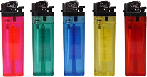 Simmoneto, 50 accendini usa e getta, in plastica, 5 colori, 10 pezzi