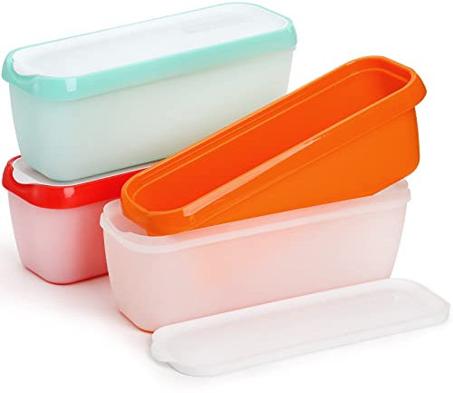Peohud 3er-Set Eiscreme Behälter, 1,5L Eisbehälter für Speiseeis, Selbstgemachte Eiscreme Becher mit Deckel, Gefrierbehälter für Sorbet, Gefrierdosen,BPA-frei
