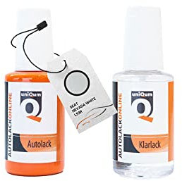 uniQum Autolack Stift + Klarlack im Vorteilsset für SEAT NEVADA WHITE LS9R Autolack Reparatur 2 x 30 ml