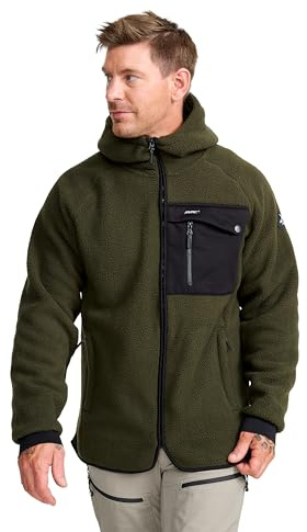 RevolutionRace Sherpa Hoodie für Herren, Outdoor Fleecejacken perfekt für Wanderungen und Outdoor-Abenteuer, Forest Night, XXL