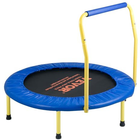 VEVOR Trampolin Gartentrampolin Ø 91 cm, Klappabrer Fitness Trampolin 60 kg Gewichtstragfähigkeit, Kindertrampolin Indoor/Outdoor/Garten/Drinnen Blau