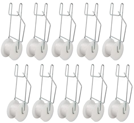 Tomatrullkrokar 10-Pack 15m Galvaniserad Ståltråd med PP-lina, Justerbar Växtstöd för Tomater Gurkor Vindruvor, 440g Totalvikt Maximerar Solljus och Luftflöde, för Växthus Balkong Vertikal Odling