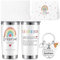 Perthlin Dankeschön Lehrer Geschenkset 20 oz Thermosbecher aus Edelstahl Erzieherin Motivation Schlüsselanhänger Dankeskarte und Umschlag Abschiedsgeschenk für Lehrerin Kindergarten Weihnachten