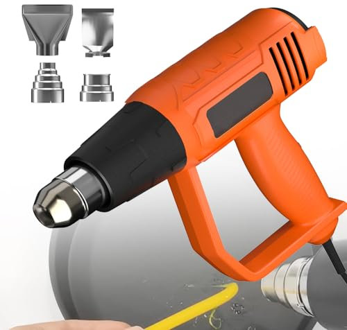 Electric Heat Gun Hot Air Gun with Dual Heat Settings with 4 Nozzles for Paint Stripping, Heat Shrink Tubing, Vinyl Application, Crafts, Resin, 2000W - Red