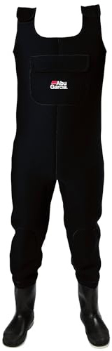 Abu Garcia Neoprene Fishing Waders – Waterproof Chest Waders with Built-in Boots & Felt Soles for Maximum Grip – Insulated & Durable for Cold Water Fishing, Wading, and Outdoor Activities, M 42/43