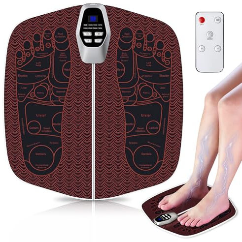 EMS Fußmassagegerät mit 8 Modi und 32 Intensitätsstufen, Fußmassagematte Elektrisch für Durchblutung Fussmassagegerät Foot Massager für die Durchblutung, Schmerzlinderung