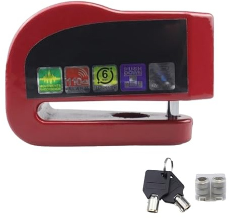 Bloc d'alarme disque de moto pince antivol avec un fort système d'alerte | dispositif de sécurité de frein compact pour moto, scooter ou vélo électronique, verrouillage à disque pour utilisation