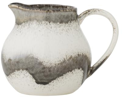 Bloomingville Paula Stoneware Milk Jug - Decorative Design, Milk Jug Perfect for Your Breakfast Table, with Natural Texture, 435 ml (Grey)