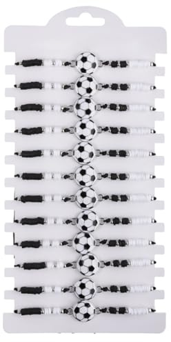 YAFULG 12 Pcs Gadget Calcio Bambini, Bracciale Calcio, Braccialetti Amicizia Bambini, Braccialetti Intrecciati Regolabili Per Feste Sportive, Braccialetto Per Bambini, Regalo Di Compleanno Feste