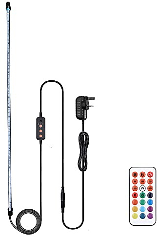 VARMHUS LED Aquarium Lighting with Remote Controller - Custom Adjusts 13 Colors, Submersible Fish Tank Light with Simple Aquarium Timer for Sunrise and Sunset (RGB 93cm)