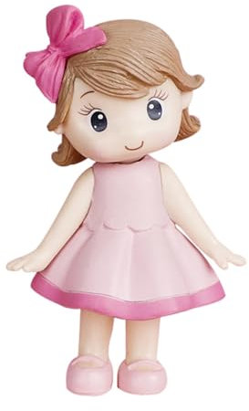 NUOBESTY Pink Princess Cake Toppers - Cute Little Girl Figurine for Birthday Cake Decoration, Party Supplies, Baby Shower, Engagements, and Festive Events