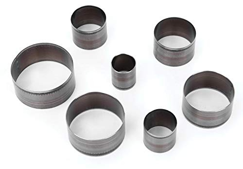 Fustelle Circolari in Pelle, 7 Pezzi Fustelle in Pelle Set Stampo Artigianale in Pelle di Forma Rotonda per il Trattamento della Pelle Fai-da-te 20mm/25mm/30mm/35mm/40mm/45mm/50mm
