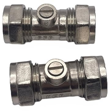 Aretro Chrome 15mm Compression Isolating Ball Valve 1/4 Turn Operation 1 Pack of 2
