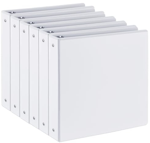 SUIN 1.5-Inch 3-Ring Binders with 2 Interior Pockets, Premium Clear View Presentation Binder Holds 325 Sheets Letter Size, Office School Home,6 Pack