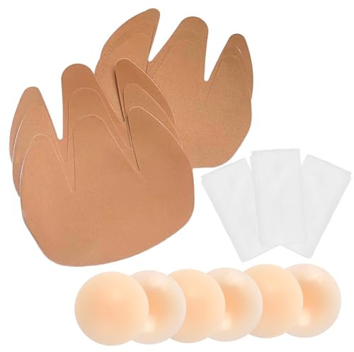 CUKIN 3 Paia di Nastri per Petto Push-up per Grandi Seni – Supporto Invisibile e Reggiseno Senza Spalline di Ricambio con Cuscinetti in Silicone | Boob Nastro, Nastro Reggiseno, boobytape per