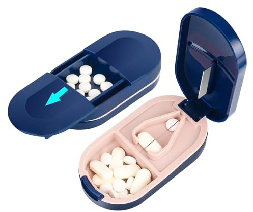 Tagliapillole per pillole piccole o grandi, tagliapillole portatile per anziani, bambini, cani, gatti, compresse vitaminiche e medicine