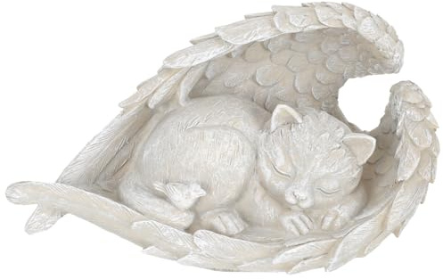 Luxshiny Pierre Tombale en Résine pour Chat Ange Figurine Commémorative Extérieure pour Animaux de Compagnie Décoration Jardin Solide Marqueur Funéraire pour Souvenir Fidèle Ornement