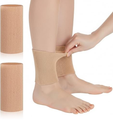 1 Paar Knöchelschutz, Knöchelbandage Schlittschuh Zubehör Knöchelstütze Bunga Pads Ankle Support Eiskunstlauf Socken Ankle Guard Skaten Eislaufen Zubehör für Fuß Reiten Schienen Zahnspangen(Hautfarbe)